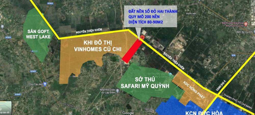 Đất nền liền kề đại Đô thị Vinhomes Củ Chi, đón đầu hạ tầng Vành Đai 4.