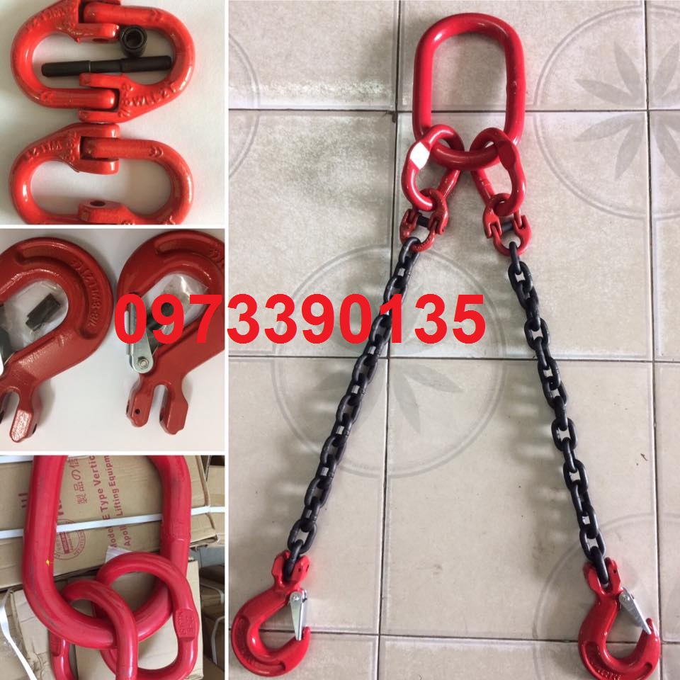 0973390135- Phân phối Sling xích giá rẻ, xích cẩu hàng, chùm sling xích 3 chân Kawasaki