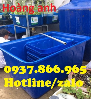 Thùng nhựa hình chữ nhật làm bể lọc nước, thùng nhựa hình chữ nhật dung tích lớn, thùng nh