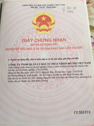 Kẹt Tiền cần Sang nhượng đất nền khu Dân Cư Thuận An, Bình Dương