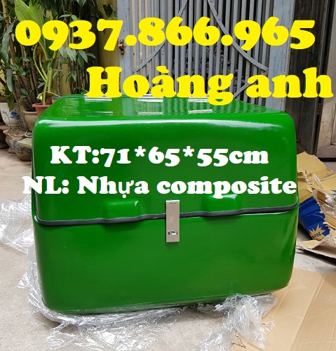 Giá thùng chở hàng nhựa composite, thùng giao hàng sau xe máy