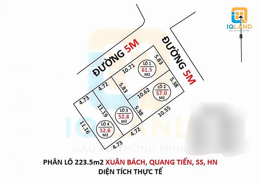 Chính chủ cần bán  lô góc 61,5m2 giá đầu tư  thôn Xuân Bách - Quang Tiến - Sóc Sơn