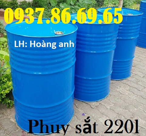 Giá thùng phuy sắt có 2 nắp nhỏ bên trên,phuy sắt mới 220l nắp kín,phuy sắt cũ, bán phuy s