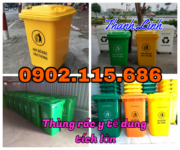 Thùng rác y tế, thùng rác y tế đạp chân, thùng rác y tế có nắp đậy, thùng rác nhựa HDPE ng