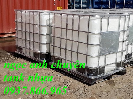 Tank nhựa nhập khẩu cũ độ mới 80%, tank nhựa 1000l, bồn nhựa màu trắng