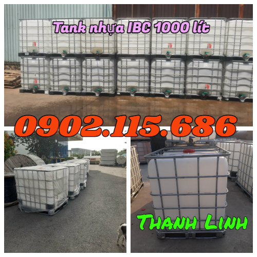 Tank nhựa IBC mới, tank nhựa IBC cũ, tank 1000 lít, tank đựng hóa chất.