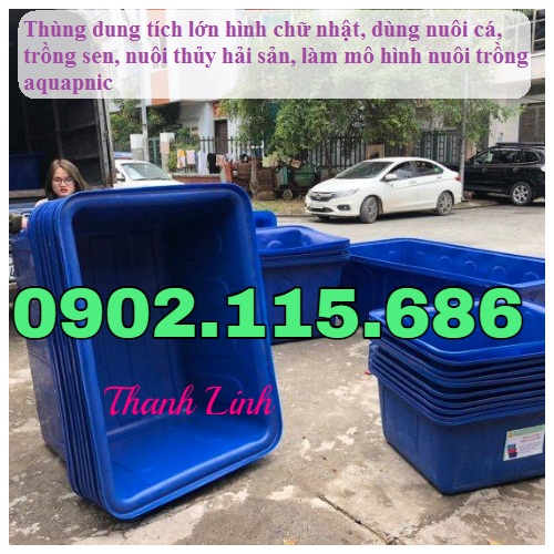 Thùng nhựa tròn lớn, thùng nhựa hình chữ nhật, thùng nhựa nuôi cá, thùng nhựa trồng sen, t