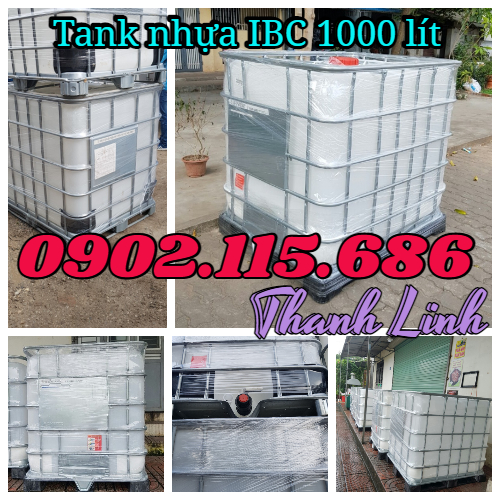 Tank nhựa đựng hóa chất, tank nhựa 1000 lít,  bồn nhựa IBC trắng 1000 lít, tank nhựa IBC m