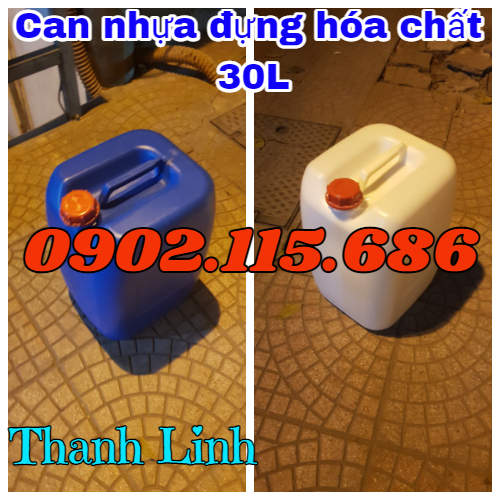 Can nhựa vuông 30L,can đựng hóa chất, can nhựa đựng dung môi, can nhựa cũ, can nhựa vuông,