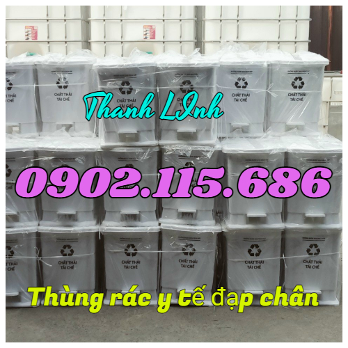 Thùng rác y tế đạp chân, thùng rác y tế 15 lít, thùng rác đạp chân 10 lít, thùng rác đạp c