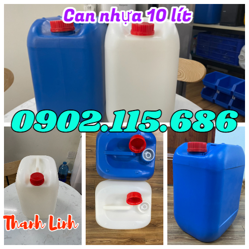 Can nhựa đựng hóa chất, can nhựa, can nhựa có nắp chống tràn, can 10 lít trắng, can 10 lít