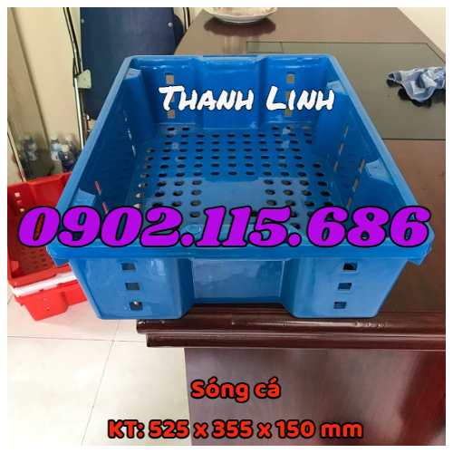 Khay nhựa đựng cá, sóng cá, sóng nhựa HS002, khay đựng cá, rổ đựng cá, sọt đựng cá,