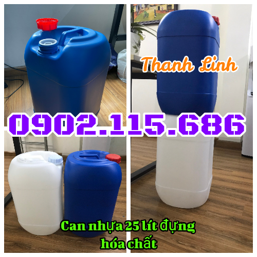 Can nhựa đựng hóa chất 25 lít, can nhựa,  can nhựa 25 lít, can 25 lít màu xanh, can 25 lít