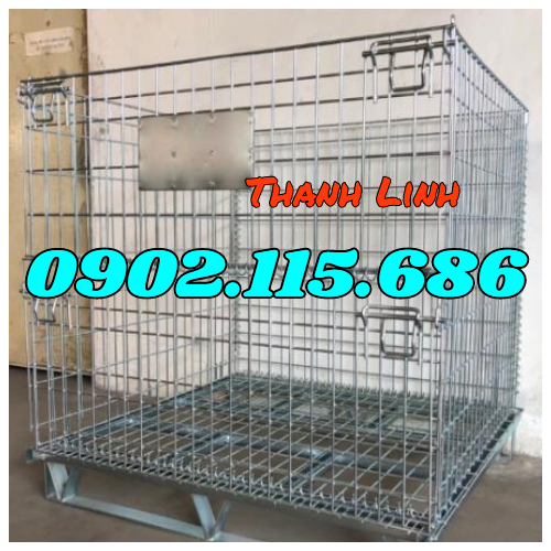 Lồng sắt mạ kẽm, lồng trữ hàng, lồng thép trữ hàng, lồng có bánh xe, lồng sắt đựng hàng