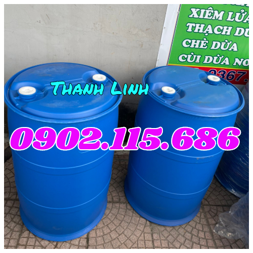 Thùng Phuy Nhựa 220 lít hai nắp nhỏ – nắp kín