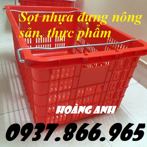 Sọt nhựa PP có quai xách, sọt nhựa dùng đựng hàng nông sản