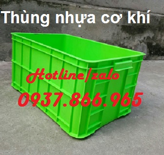 Thùng nhựa màu xanh dùng trong công nghiệp(sóng nhự bít)