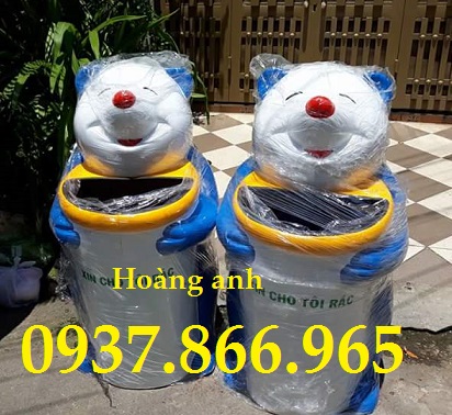 Thùng rác đặt trong trường mẫu giáo, thùng rác hình thú ngộ nghĩnh, thùng rác