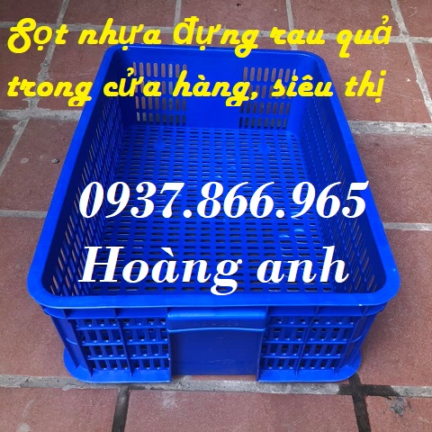 Sọt nhựa hở, sóng nhựa rỗng, thùng nhựa cao 15cm, khay nhựa đựng rau củ trong siêu thị