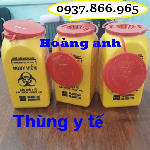 Hộp nhựa y tế dùng trong bệnh viện, thùng rác đựng bông gạc