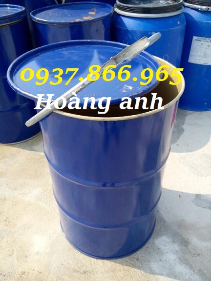 Phuy sắt mới 220l nắp mở, phuy sắt đựng chất nhuộm, phuy sắt cũ đựng xăng dầu