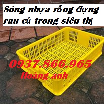 Sóng nhựa rỗng đựng nông sản chế biến, sọt nhựa đựng rau củ trong siêu thị