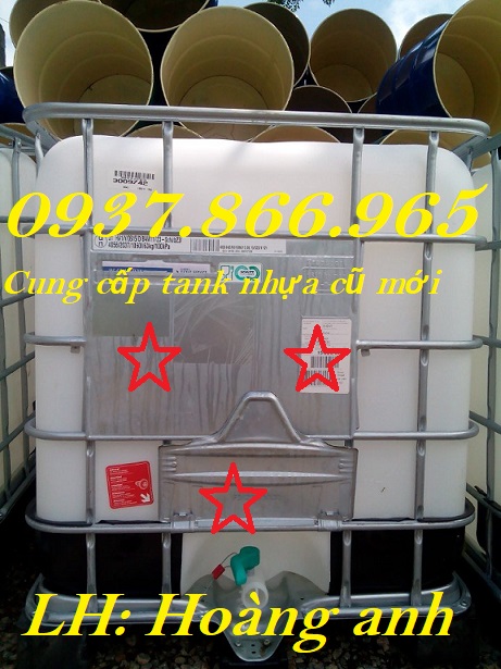 Giá sỉ tank nhựa cũ, bồn nhựa IBC, tank nhựa mới, bồn nhựa cũ,tank cũ đựng nước công trình