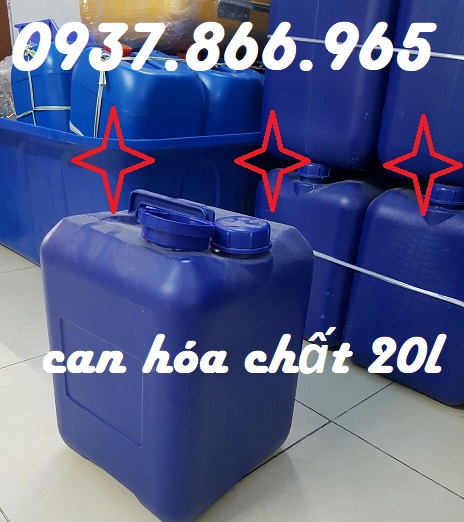 Địa chỉ uy tín cung cấp can nhựa đựng hóa chất, can nhựa 20l, can nhựa 20 vuông màu trắng