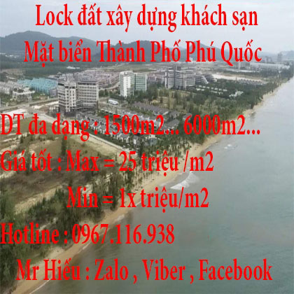 Lock đất xây dựng khách sạn mặt biển Thành Phố Phú Quốc