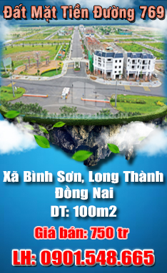 Chính Chủ Cần Bán Đất Mặt Tiền Đường 769 xã Bình Sơn, Long Thành, Đồng Nai.