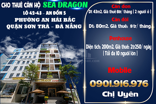 CHO THUÊ CĂN HỘ LÔ 42-43 – AN ĐỒN 5 – P.AN HẢI BẮC – QUẬN SƠN TRÀ – ĐÀ NẴNG