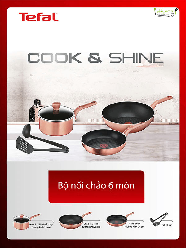 Bán bộ nồi chảo Tefal Cook&Shine G803S695