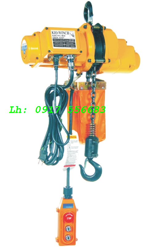 Pa lăng xích điện Kio CH500, CH1000 tải trọng 500kg, 1 tấn dùng điện 220v