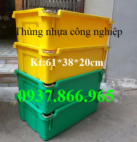 Thùng nhựa quai sắt giá sỉ, thùng nhựa đặc, thùng nhựa cơ khí