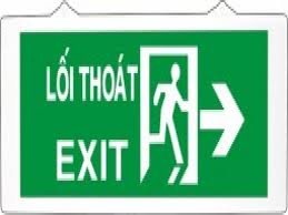 khi xảy ra hoản hoạn đèn exit giúp chỉ hướng thoát hiểm