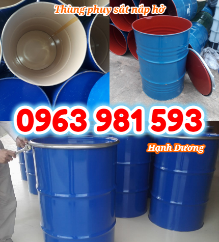 Thùng phuy sắt nắp mở, thùng phuy 220L