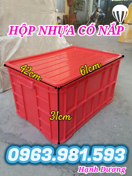 Hộp nhựa có nắp HS019, sóng nhựa nguyên sinh