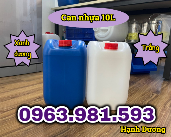 Can HDPE 10L, can nhựa đựng hóa chất