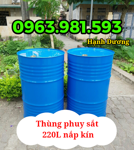 Thùng phuy sắt, phuy 220L nắp kín 