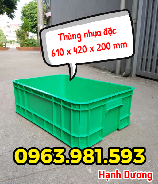 Thùng nhựa đặc B1, hộp nhựa cơ khí, thùng đặc cao 20cm 