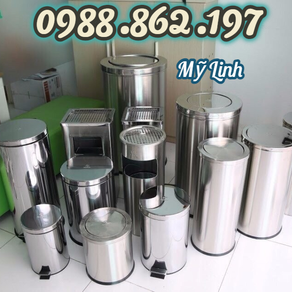 Thùng rác inox tròn, thùng rác inox vuông