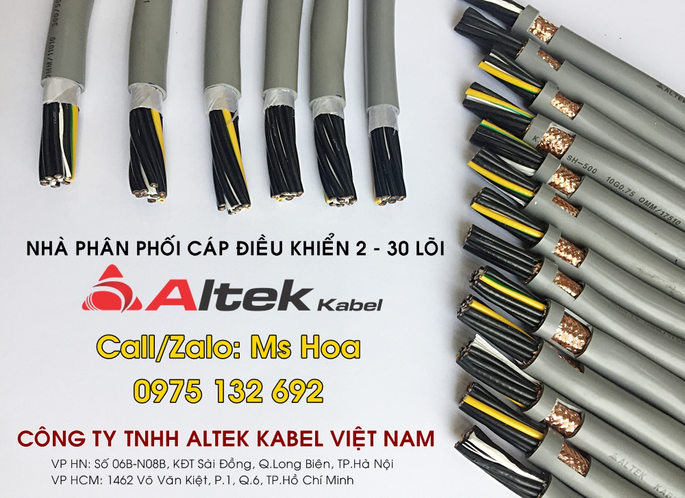 Cáp điều khiển 30x0.5, 30x0.75, 30x1.0, 30x1.5 Altek Kabel - Đức