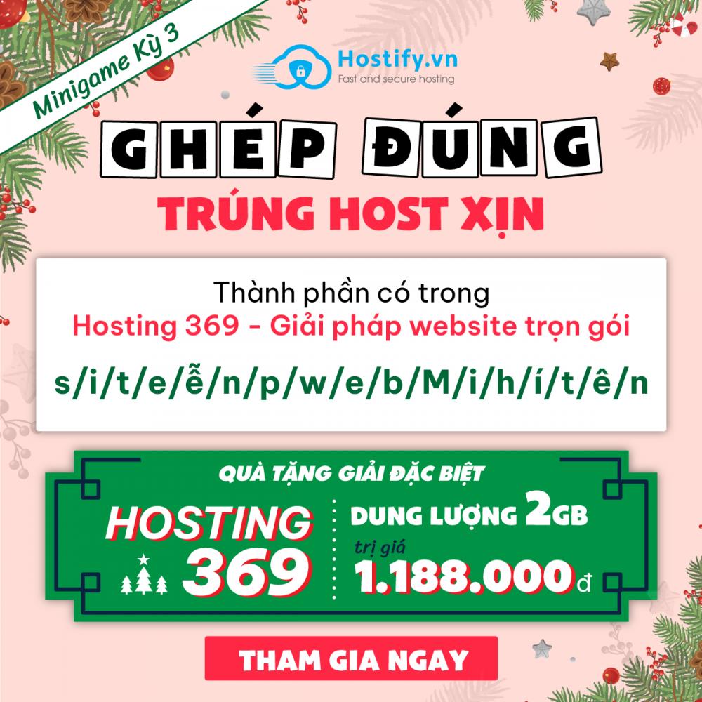 [Minigame - Kỳ 3] GHÉP ĐÚNG - TRÚNG HOST XỊN tại Hostify.vn!