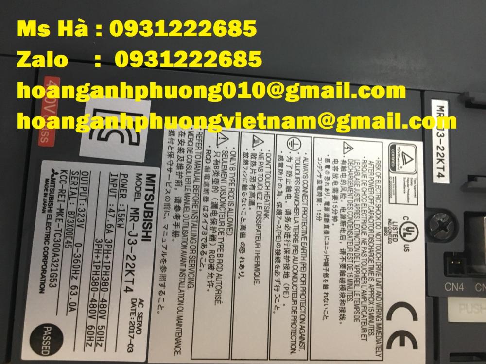 Servo driver mitsubishi MR-J3-22KT4 nhập khẩu mới 100%