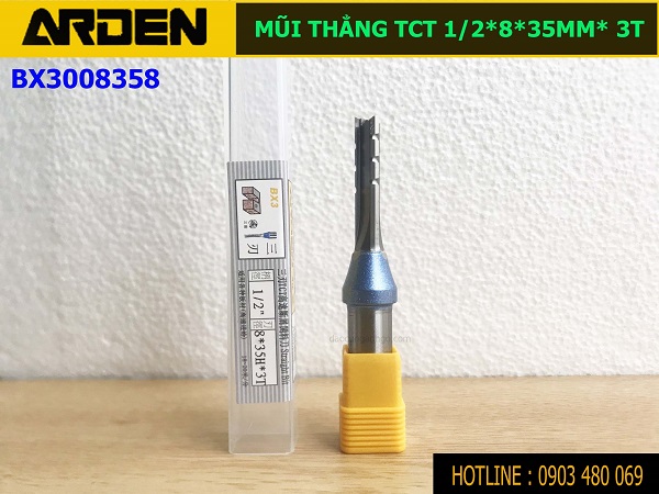 Mũi Router ARDEN TCT 1/2*8*35mm*3T dòng BX3 