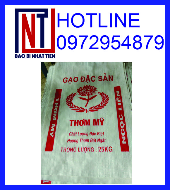 Chuyên in bao bì đựng gạo 10kg, 25kg, 50kg