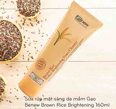 Sữa rửa mặt sáng da mầm Gạo - Benew Brown Rice Brightening 160ml