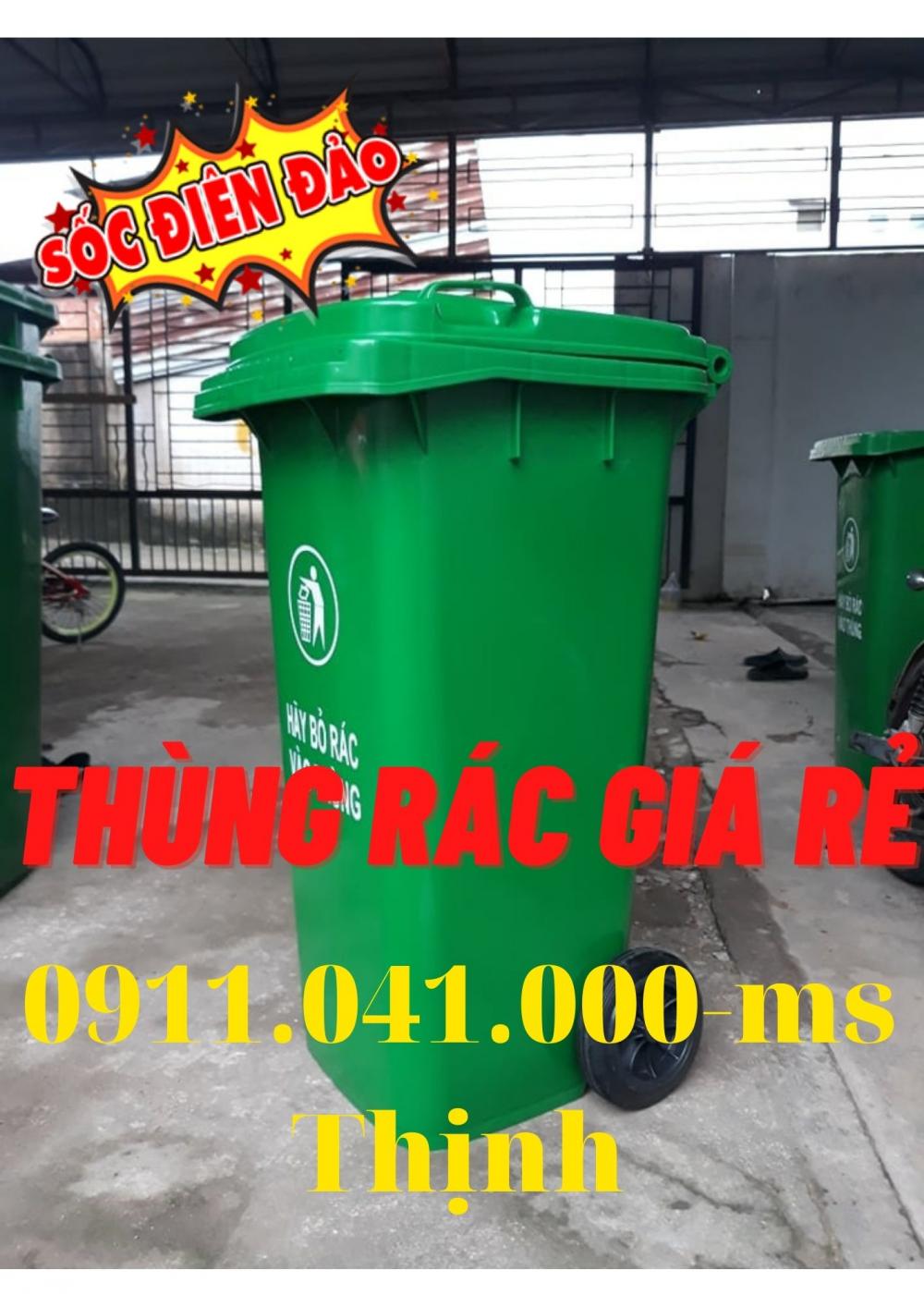 Cung cấp thùng rác 120lit 240lit giá sỉ, thùng rác công cộng tại đồng tháp lh 0911.041.000