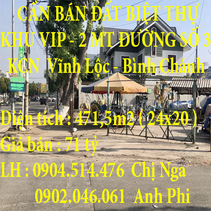 CẦN BÁN ĐẤT BIỆT THỰ, KHU VIP 2 MẶT TIỀN ĐƯỜNG SỐ 3