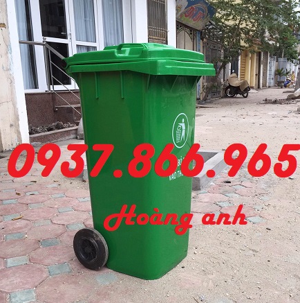 Bán xe gom rác, thùng gom rác 240l, thùng rác nhựa HDPE